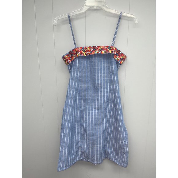 Anthropologie THML‎ Striped Button Down Embroidery Mini Dress Size XS - Picture 6 of 7